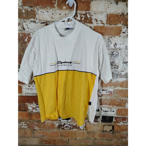 Men's Purely Australian Color Block Yellow Tee Shirt- Size M